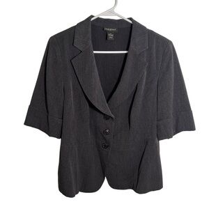 Lane Bryant Short Sleeve Blazer 3 Button Charcoal Gray 16